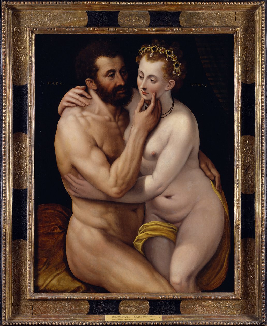 Mars és Vénusz. Frans Floris, a lágyék festménye (Vrient vagy Vriendt I. Ferenc alkotó: Frans de Vriendt