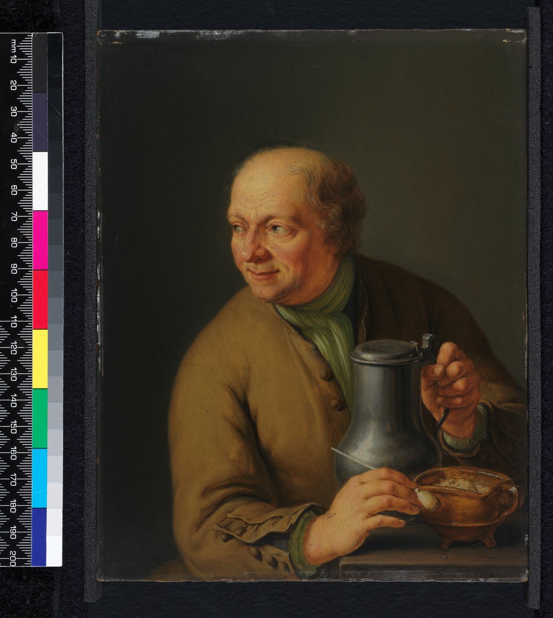 Ember tankarddal, 1739 alkotó: Frans van Mieris