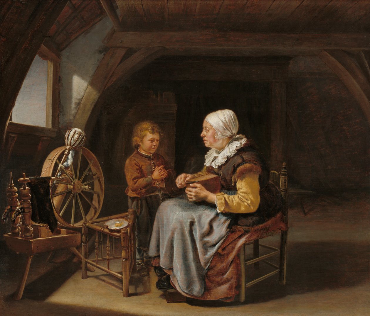 Saying Grace, 1650-55 körül alkotó: Frans van Mieris