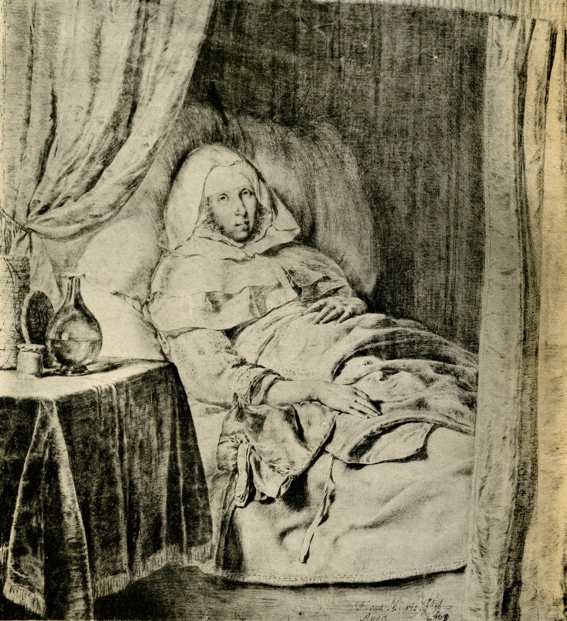A beteg nő alkotó: Frans van Mieris