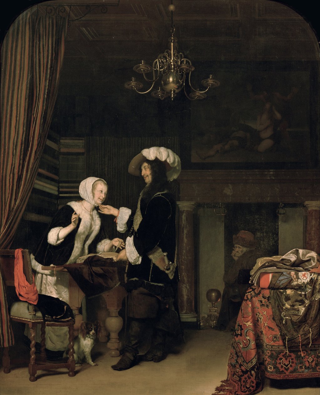 Cavalier a boltban, 1660 alkotó: Frans van Mieris the Elder