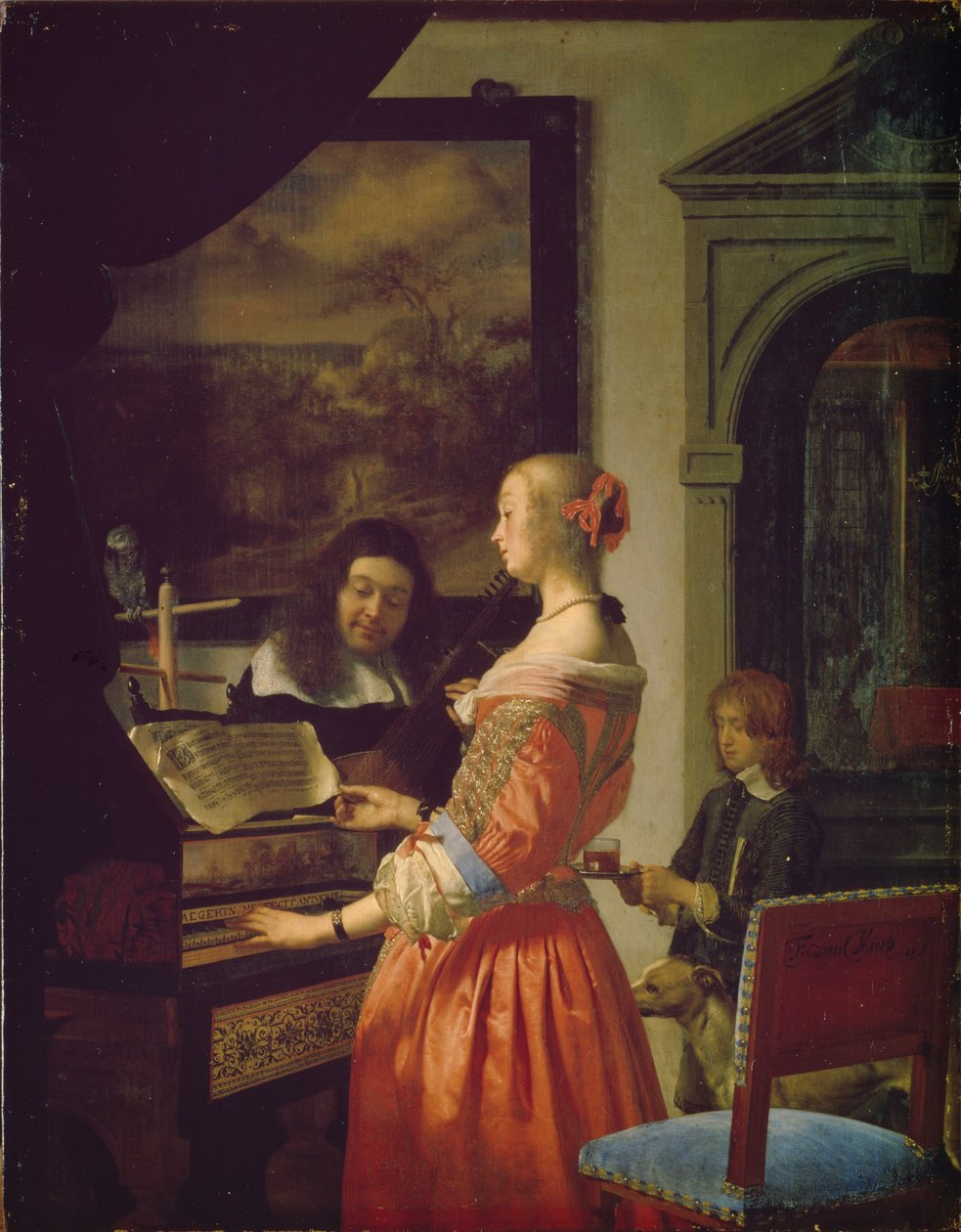 Nő a csembalónál alkotó: Frans van Mieris the Elder