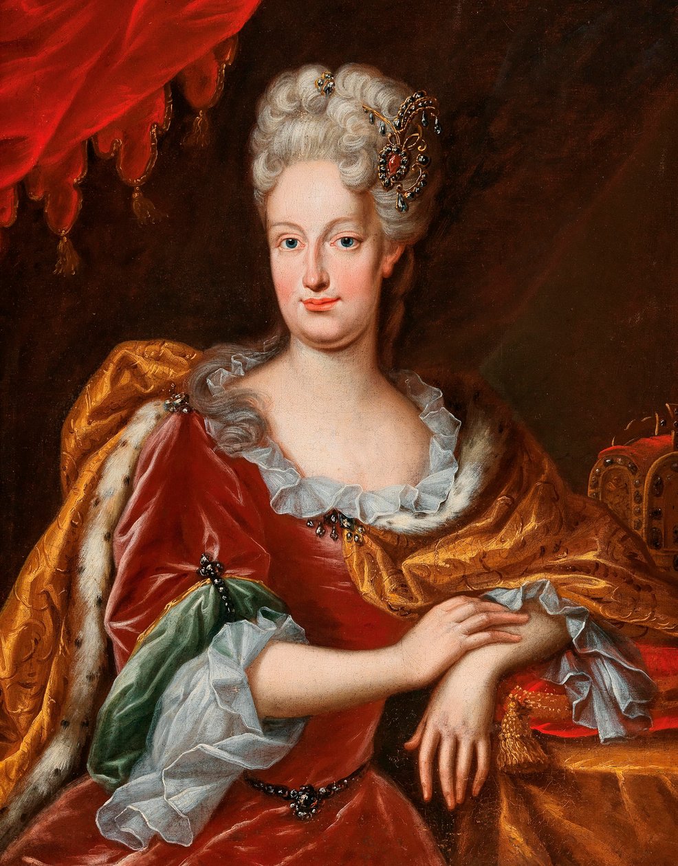 Christine Erzsébet császárné portréja (1691-1750) alkotó: Frans van Stampart