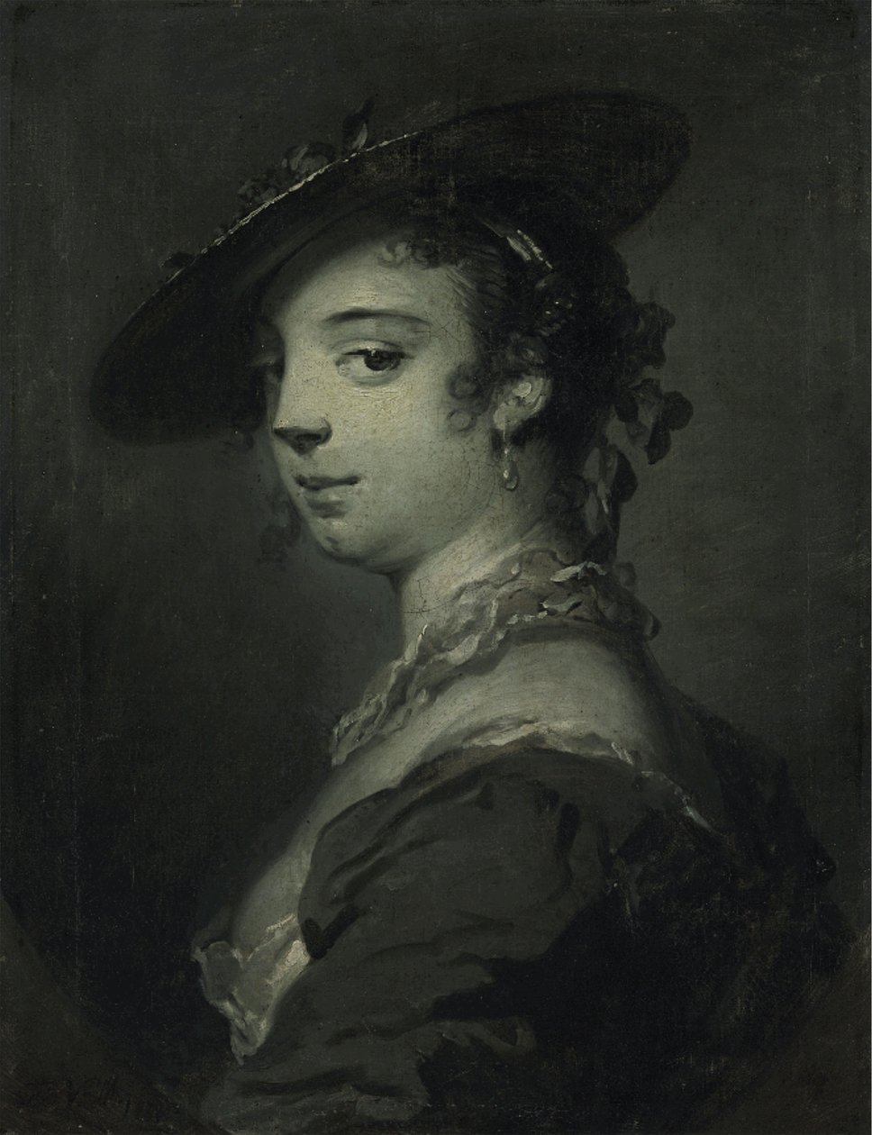 Fiatal hölgy portréja, mellméret (olaj, vászon) alkotó: Frans van der Mijn