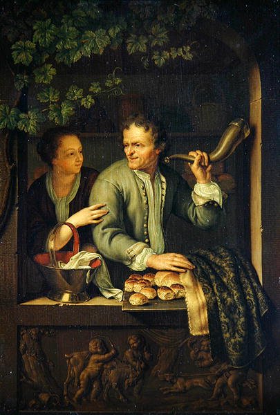 The Baker (olaj a tölgyre) alkotó: Frans van the Younger Mieris