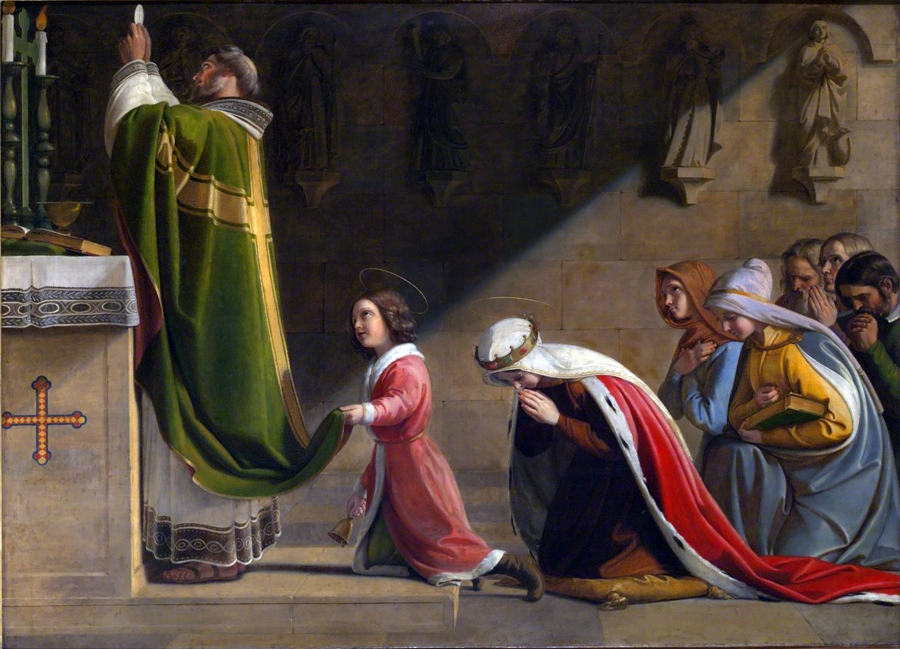Szent Ludmila és Szent Vencel a szentmise alatt alkotó: Frantisek Tkadlik