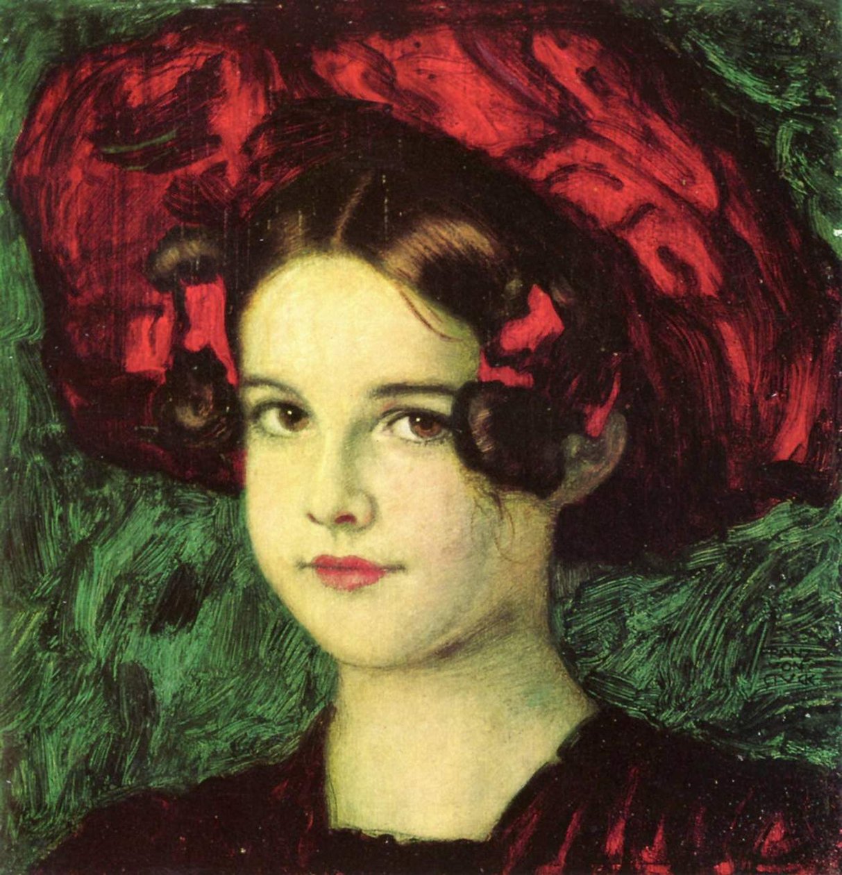 Mária vörös kalapban alkotó: Franz von Stuck