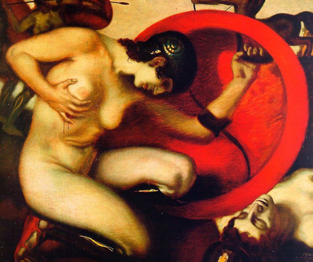Sebesült Amazon alkotó: Franz von Stuck