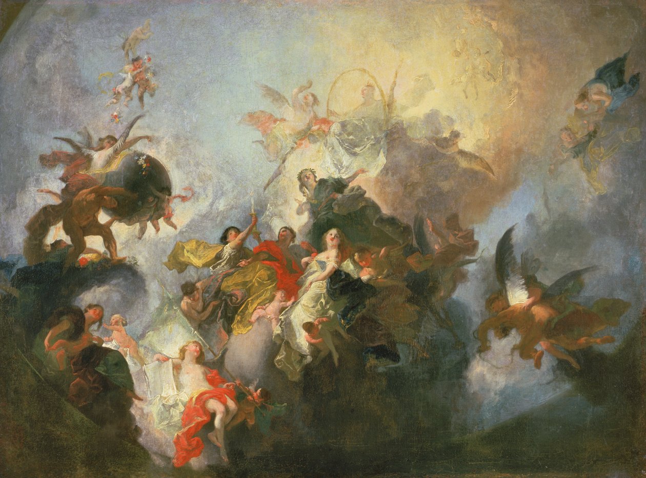 A Premontrei Rend dicsőítése, 1765 körül (vázlat) alkotó: Franz Anton Maulbertsch