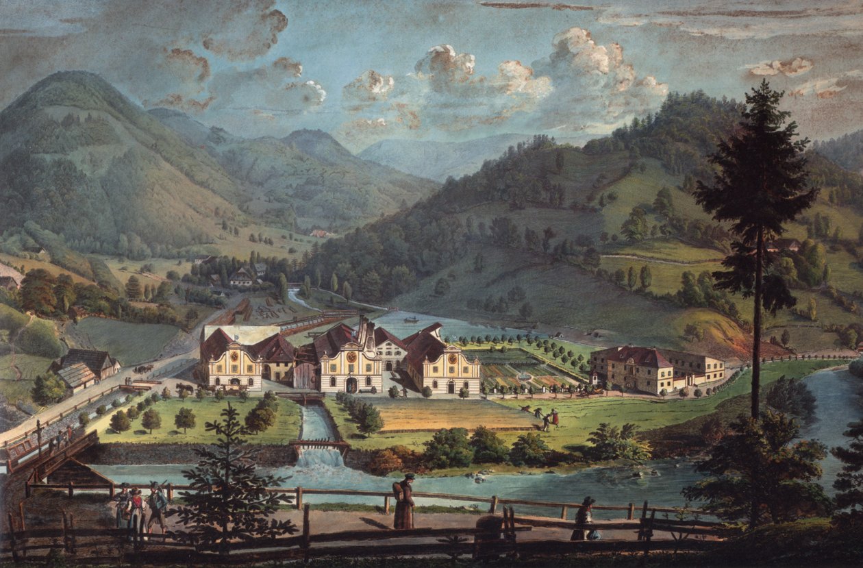 Neubruck Scheibbs közelében, Toepperfabrik 1827 körül alkotó: Franz Barbarini
