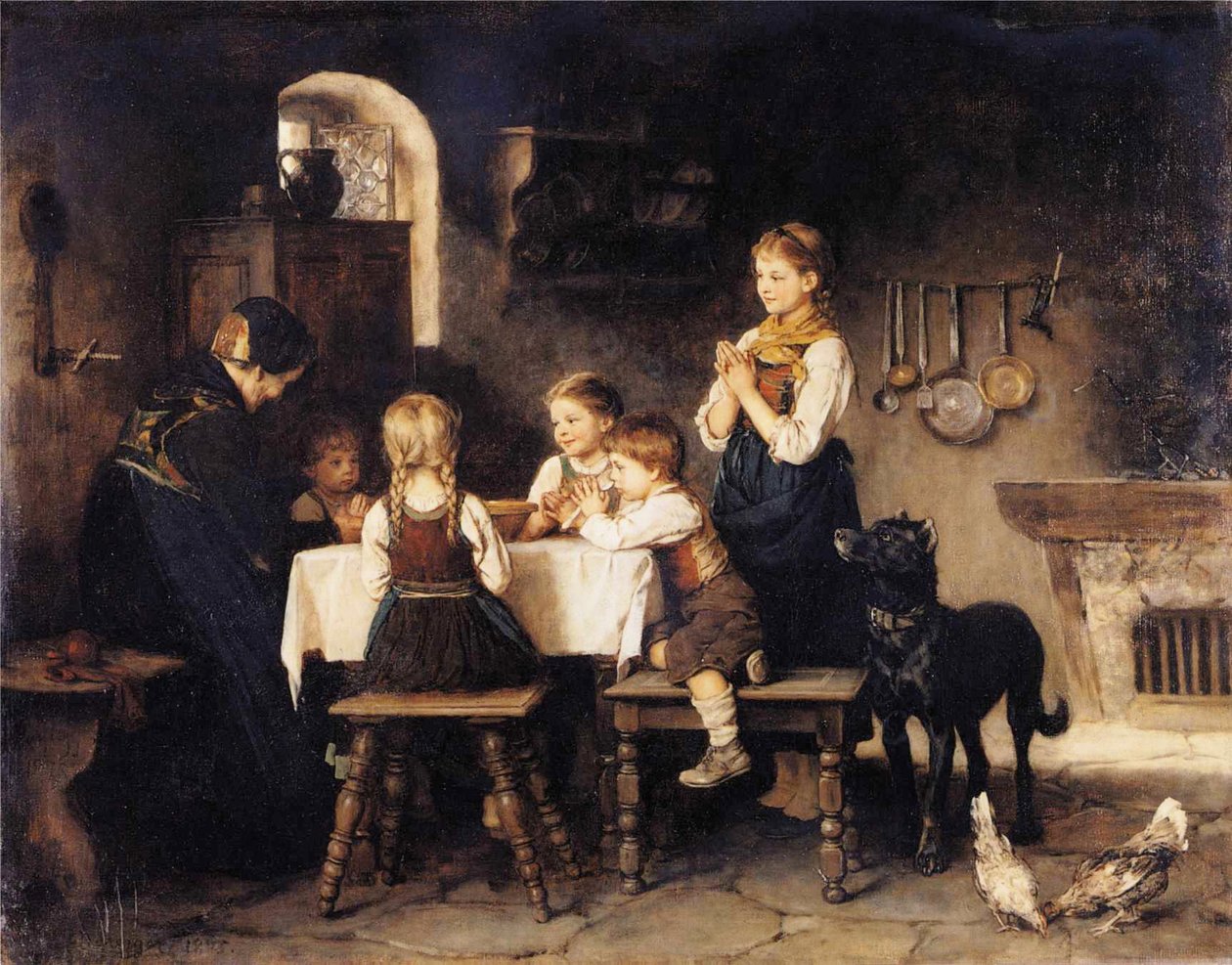 Kegyelem étkezés előtt alkotó: Franz Defregger