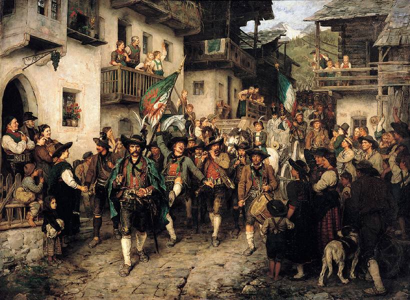 Visszatérő Tiroler Landsturm az 1809 -es háborúban alkotó: Franz Defregger