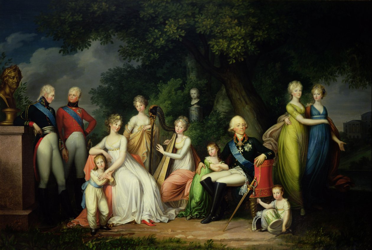 I. Pál (1754-1801), Maria Fedorovna (1759-1828) és gyermekeik, 1800 körül alkotó: Franz Gerhard von Kugelgen