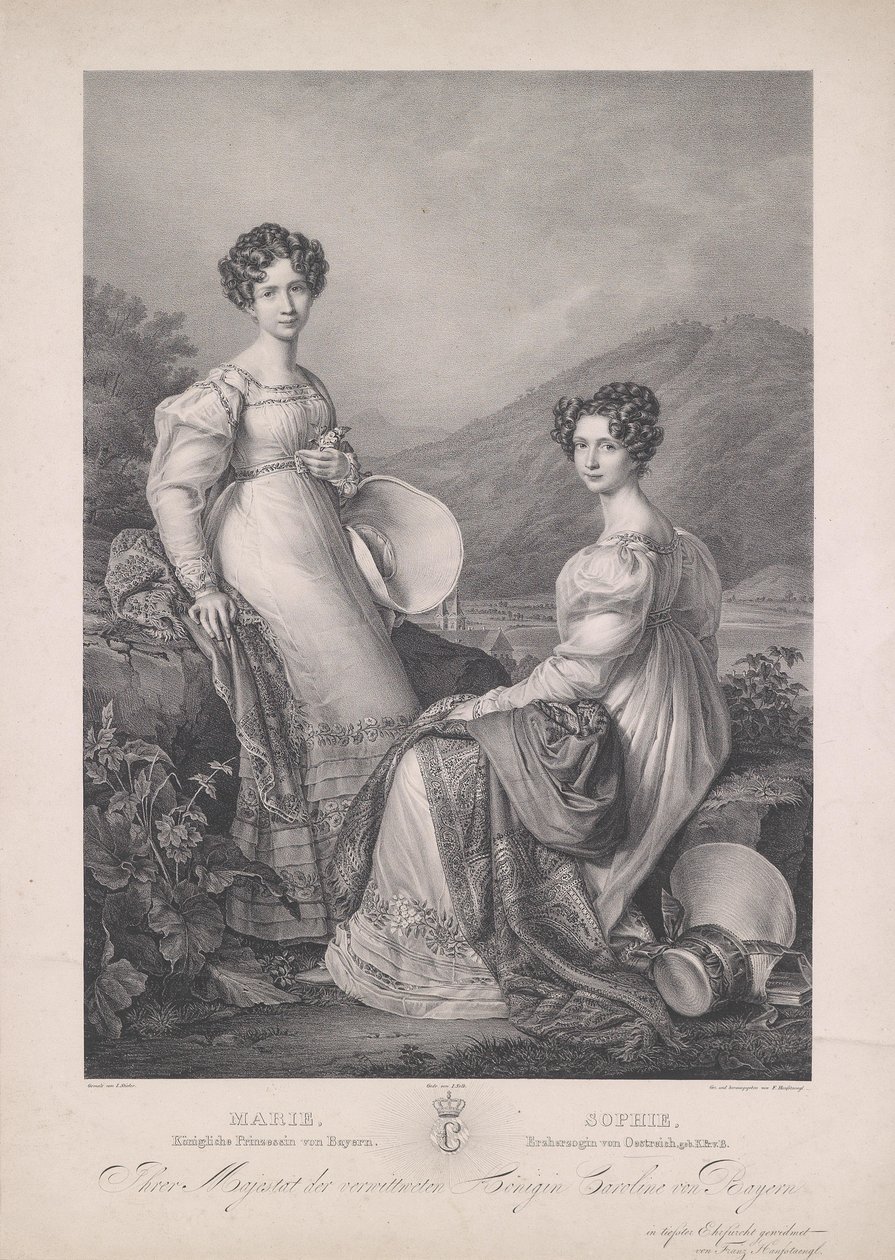 Sophie főhercegnő húgával, Marie -val, Szászország királynőjével. alkotó: Franz Hanfstaengl