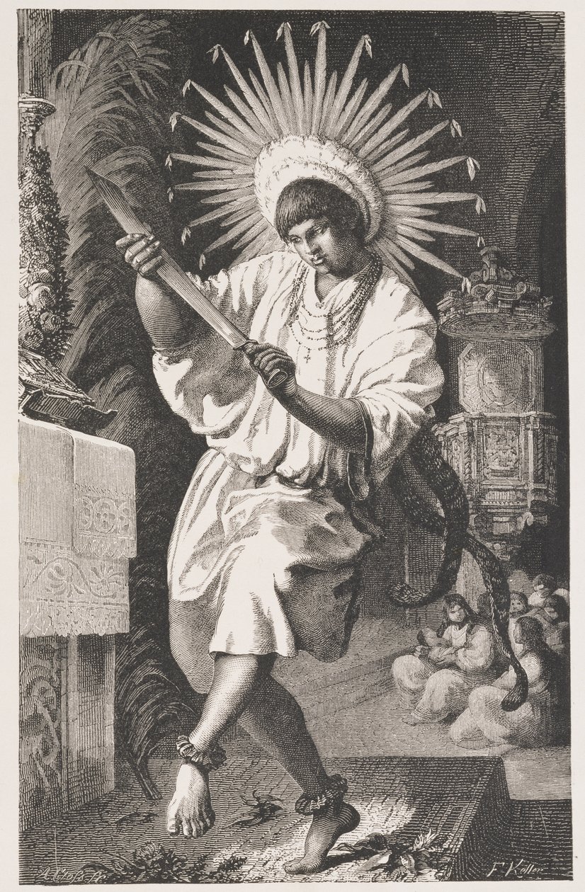 Mojo indián, az ókori trinidadi misszióból, az Amazonas és a Madeira folyóból, Franz Keller, metszet: A. Closs, 1874 alkotó: Franz Keller