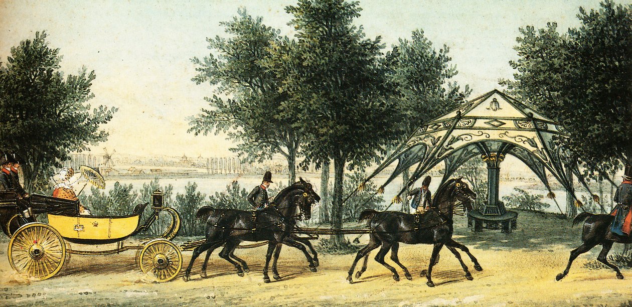 a sátor a Klein-Glienicke Parkban, 1840 körül, Franz Krüger alkotó: Franz Krüger