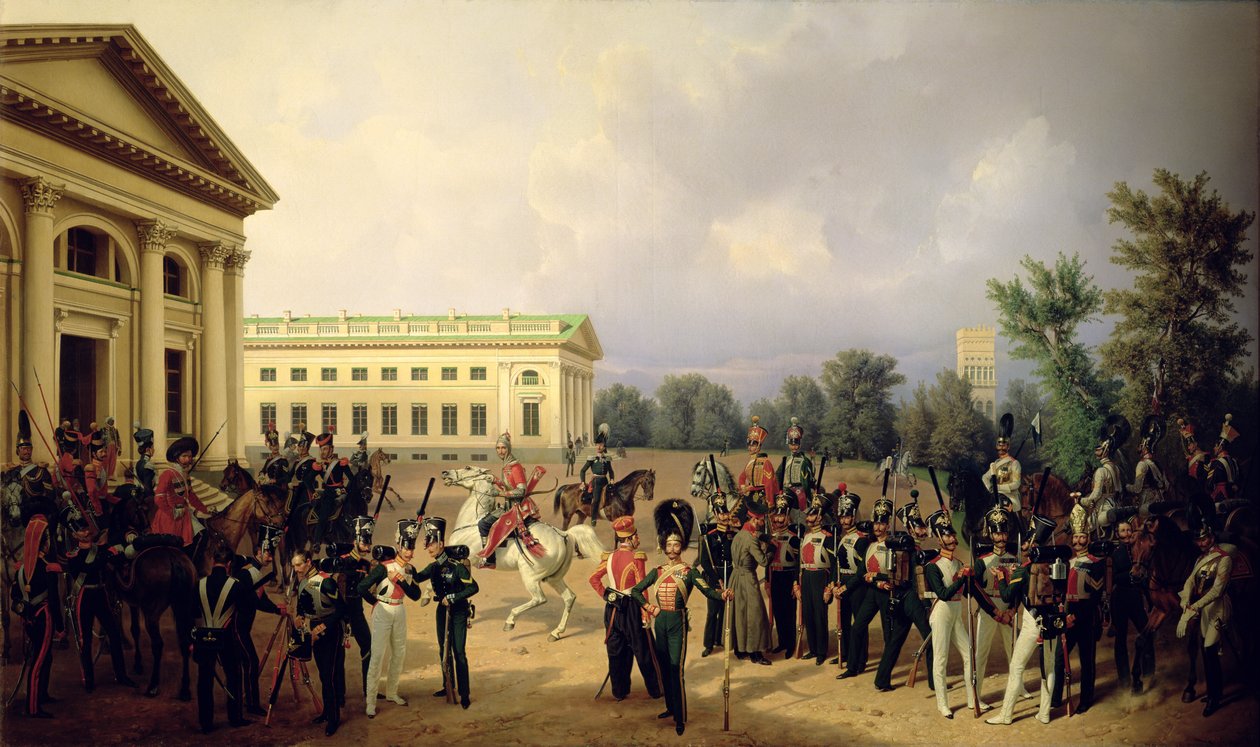 Az orosz gárda Carszkoje Selóban 1832-ben, 1841-ben alkotó: Franz Krüger