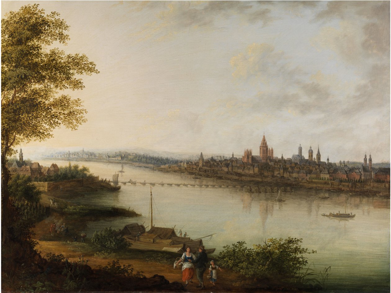 Mainz városra néző kilátása alkotó: Franz Ludwig Reichsgraf von Kesselstadt  
