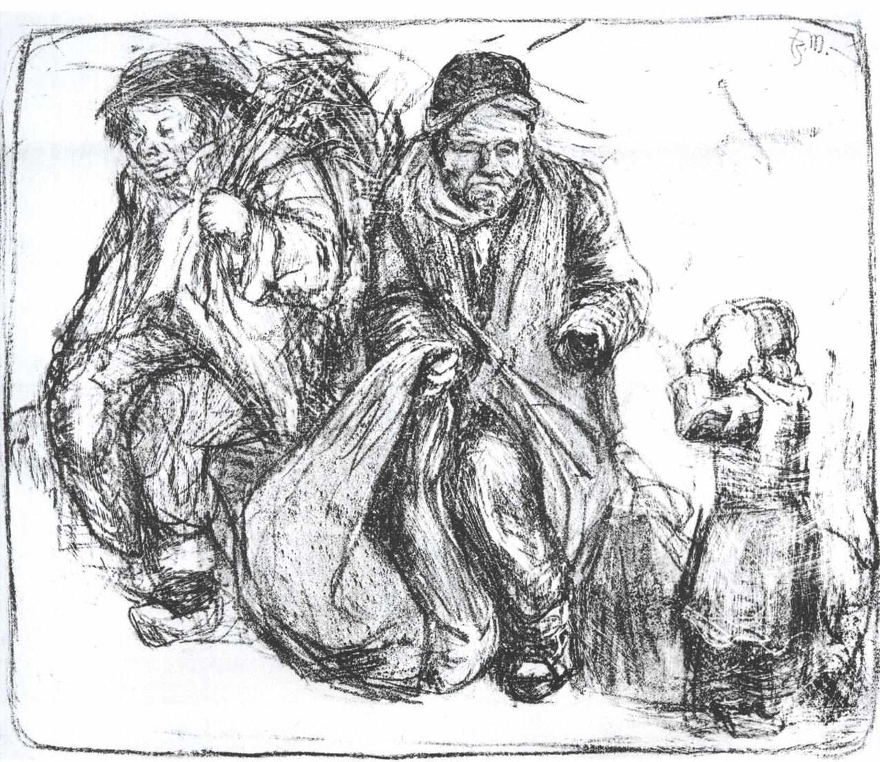 Breton koldusok alkotó: Franz Marc