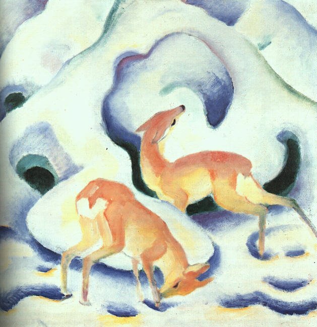 Szarvas a hóban alkotó: Franz Marc