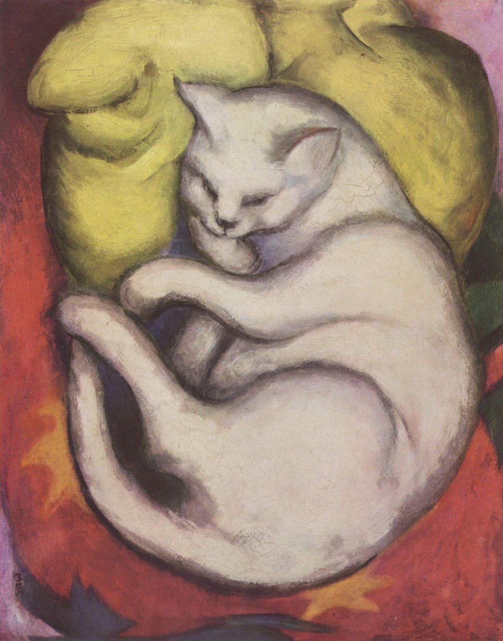 Másnapos sárga párnán alkotó: Franz Marc