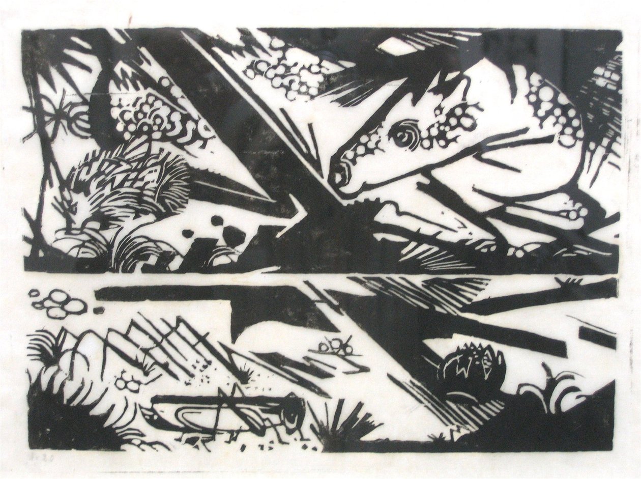 Ló és sündisznó alkotó: Franz Marc