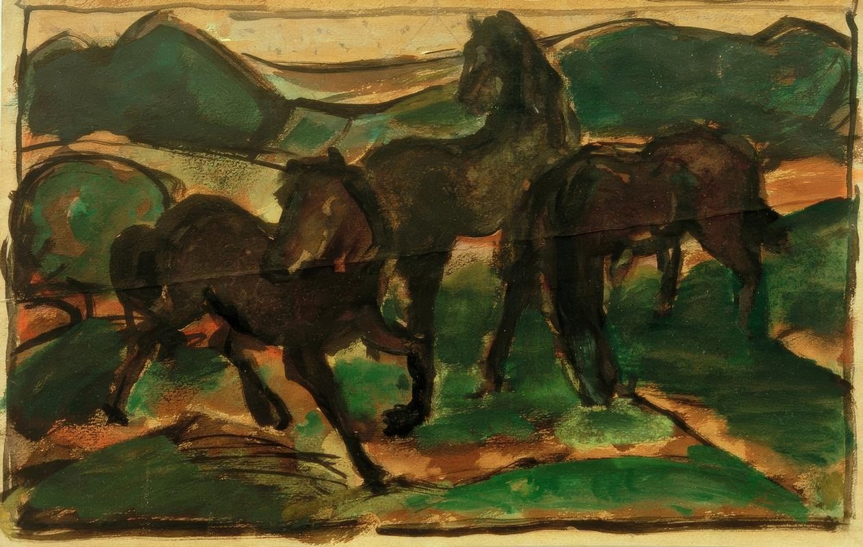 Lovak a legelőn I alkotó: Franz Marc