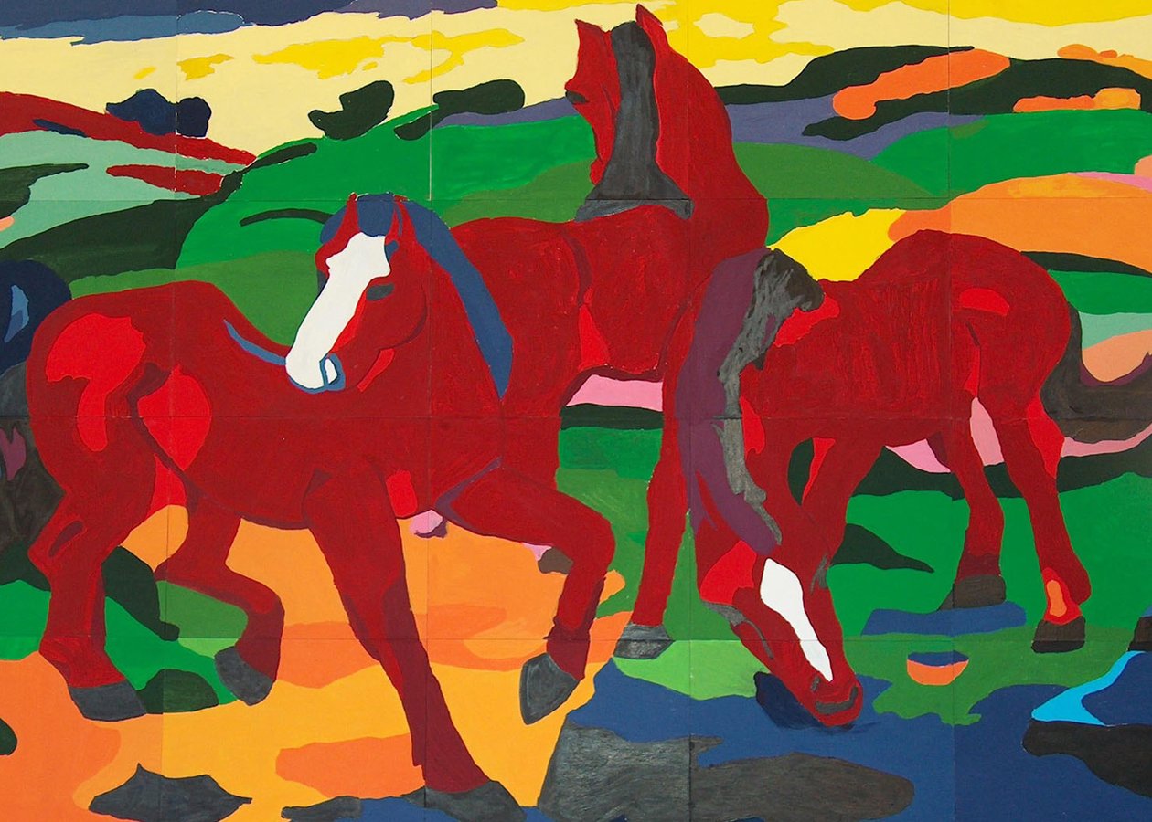 Vörös lovak alkotó: Franz Marc