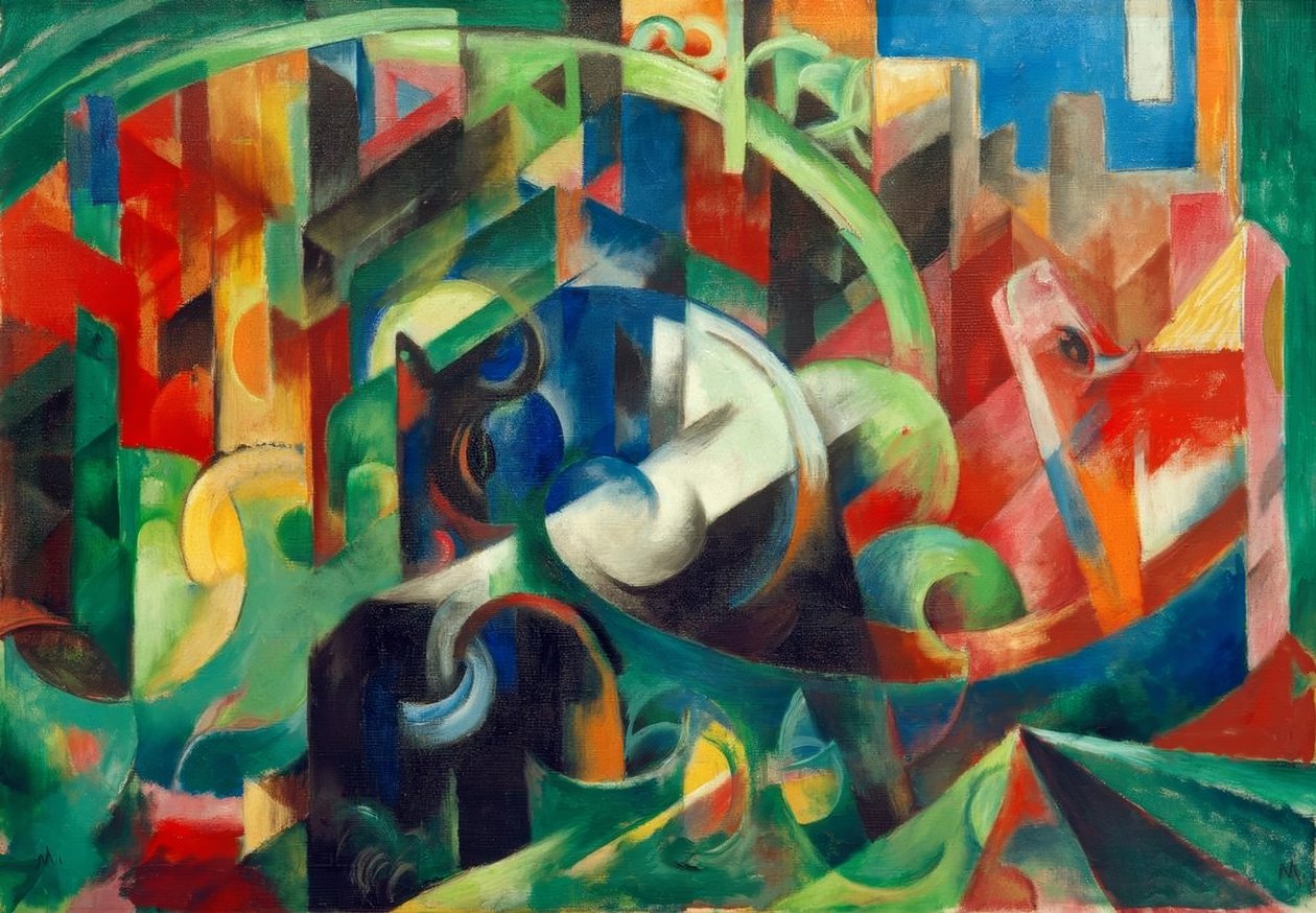 Szarvasmarha (a képen szarvasmarhával I) alkotó: Franz Marc