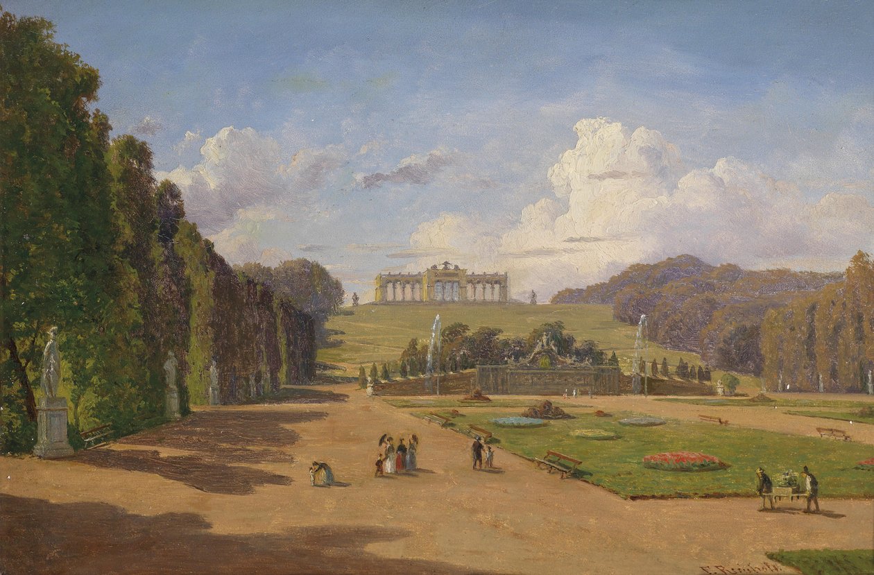 Schönbrunn, kilátás a Gloriette -re alkotó: Franz Reinhold