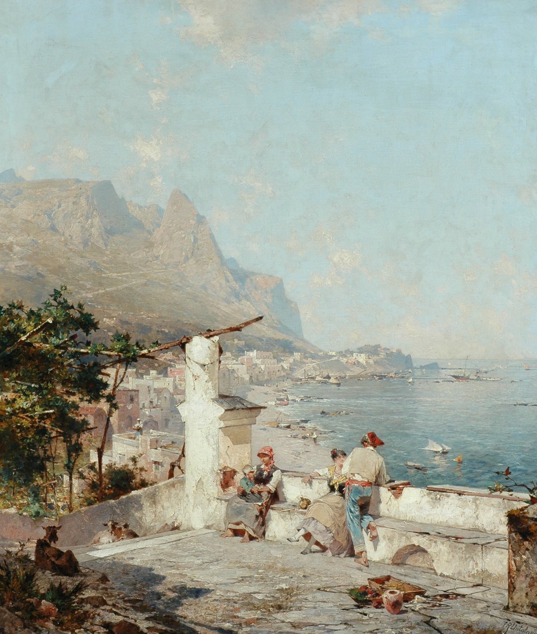 Capri, Nápolyi-öböl alkotó: Franz Richard Unterberger
