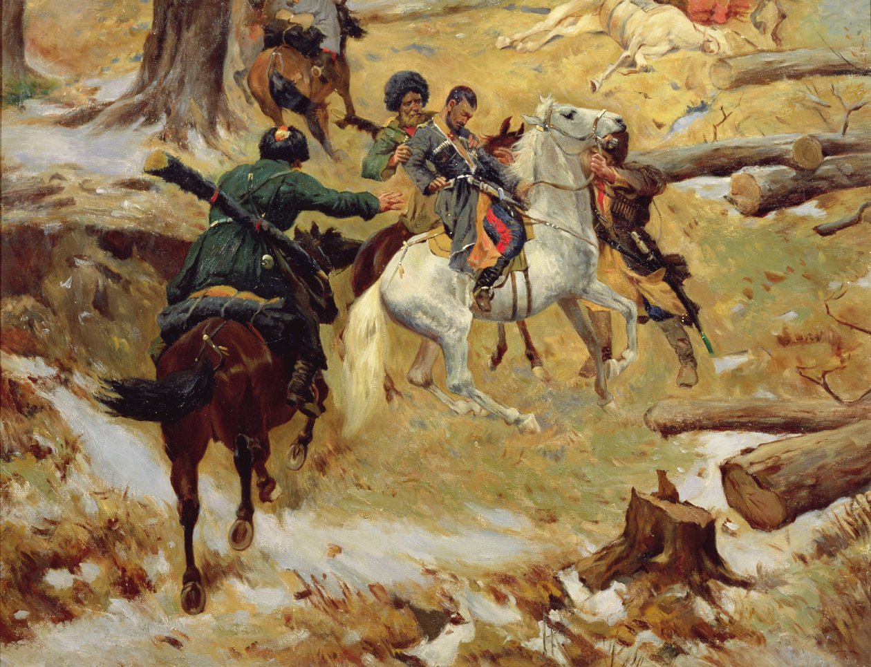 Szlepcov vezérőrnagy halála Csecsenföldön alkotó: Franz Roubaud