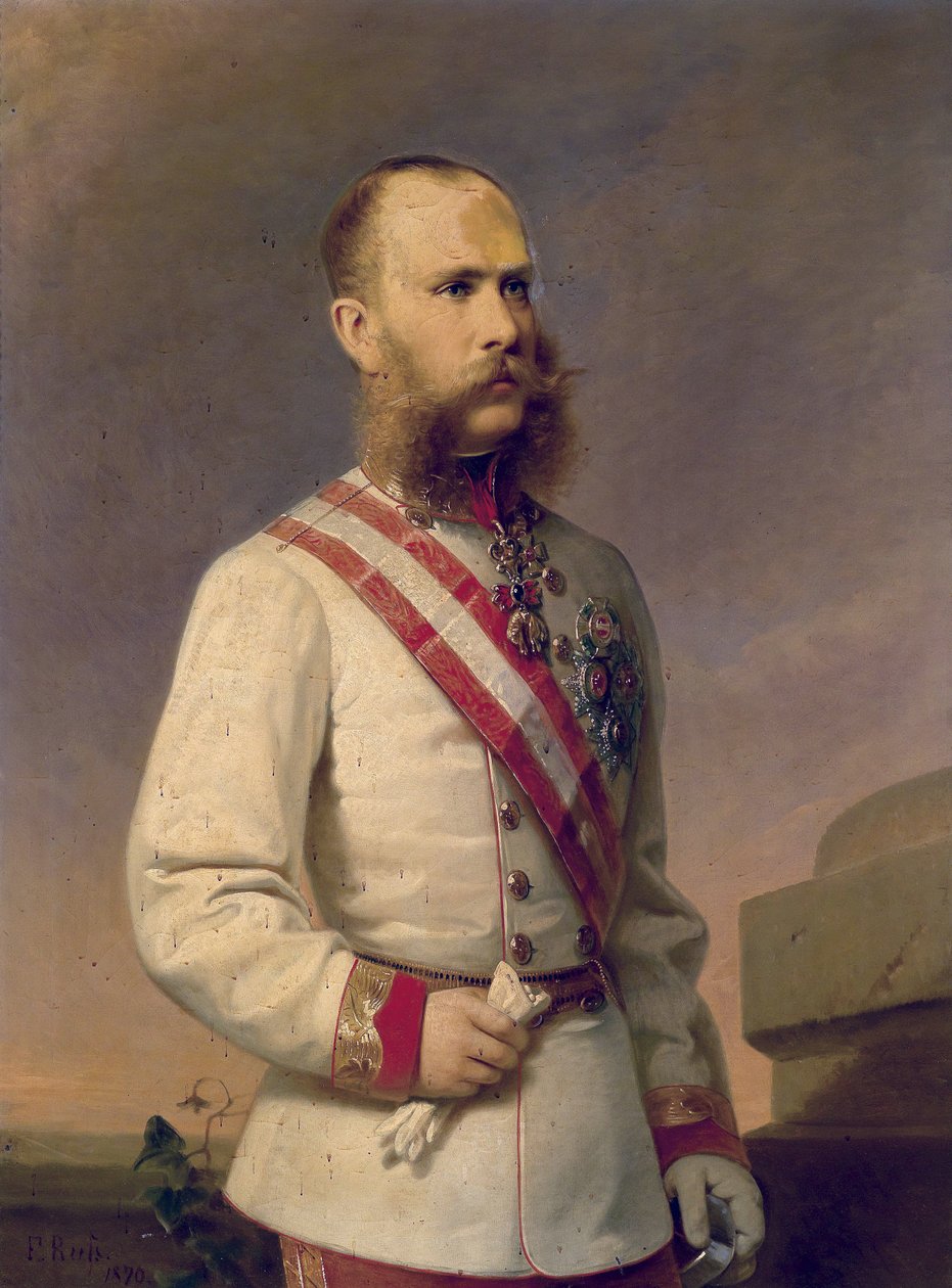 I. Ferenc József osztrák császár egyenruhában, érmekkel alkotó: Franz Russ the Younger