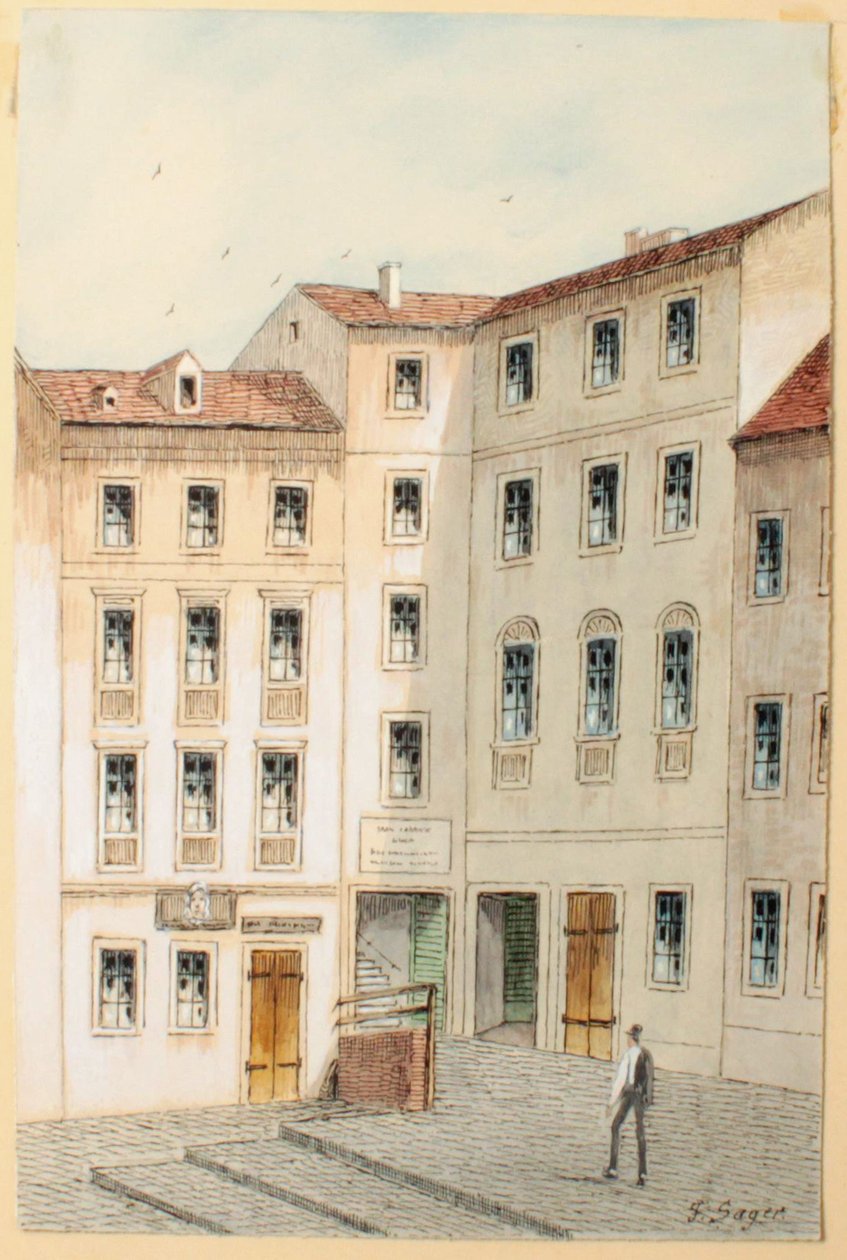 Egy sikátor Bécsben alkotó: Franz Sager