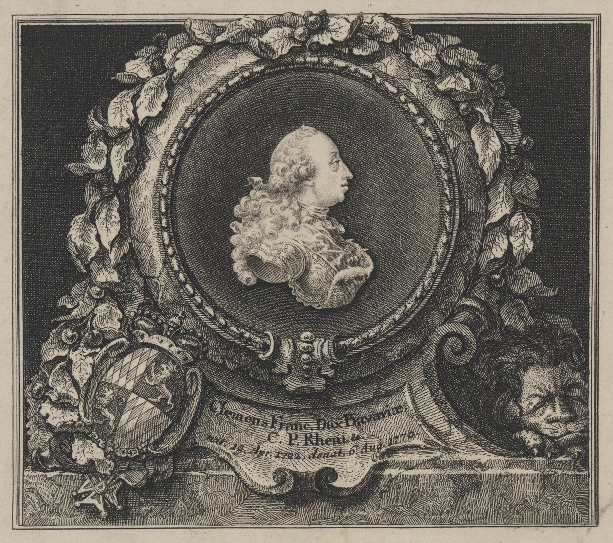 Kelemen Ferenc bajor herceg portréja (1722-1770) alkotó: Franz Xaver Andreas Jungwierth