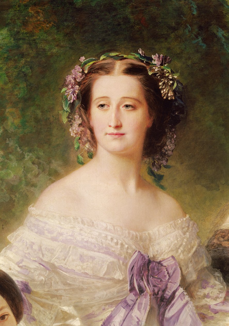 Eugenie császárné (1826-1920) és udvarhölgyei, a császárné részlete, 1755 (37015 részlet) alkotó: Franz Xaver Winterhalter