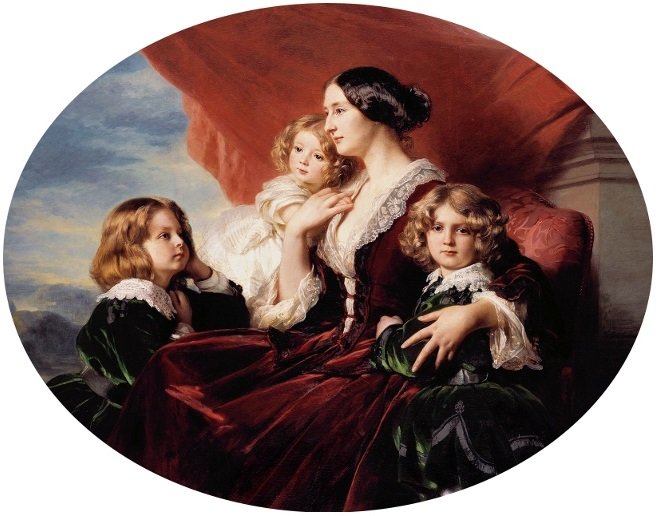 Eliza Krasiska portréja gyermekekkel alkotó: Franz Xaver Winterhalter