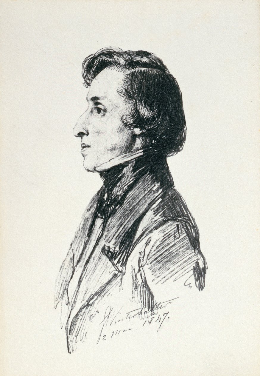 Frederic Chopin (1810-49) portréja 1847 alkotó: Franz Xaver Winterhalter