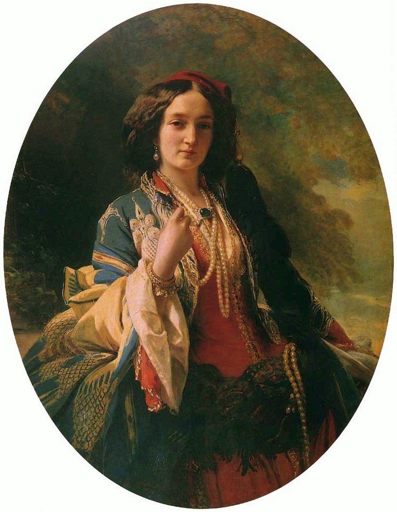 Katarzyna Potocka, született Branicka portréja keleti viseletben alkotó: Franz Xaver Winterhalter