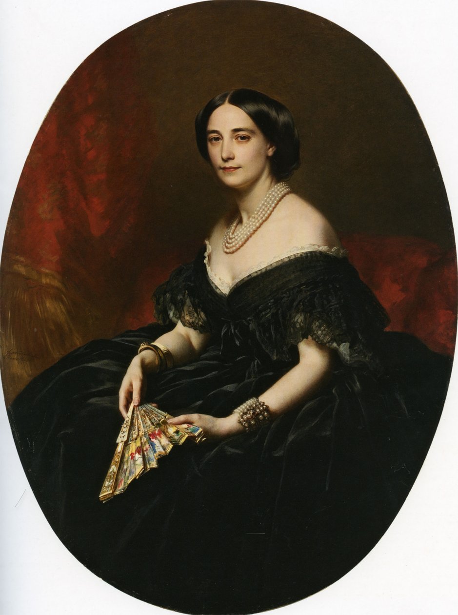 Egy hölgy portréja ventilátorral alkotó: Franz Xaver Winterhalter
