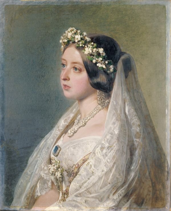 Viktória királynő esküvői ruhájában alkotó: Franz Xaver Winterhalter