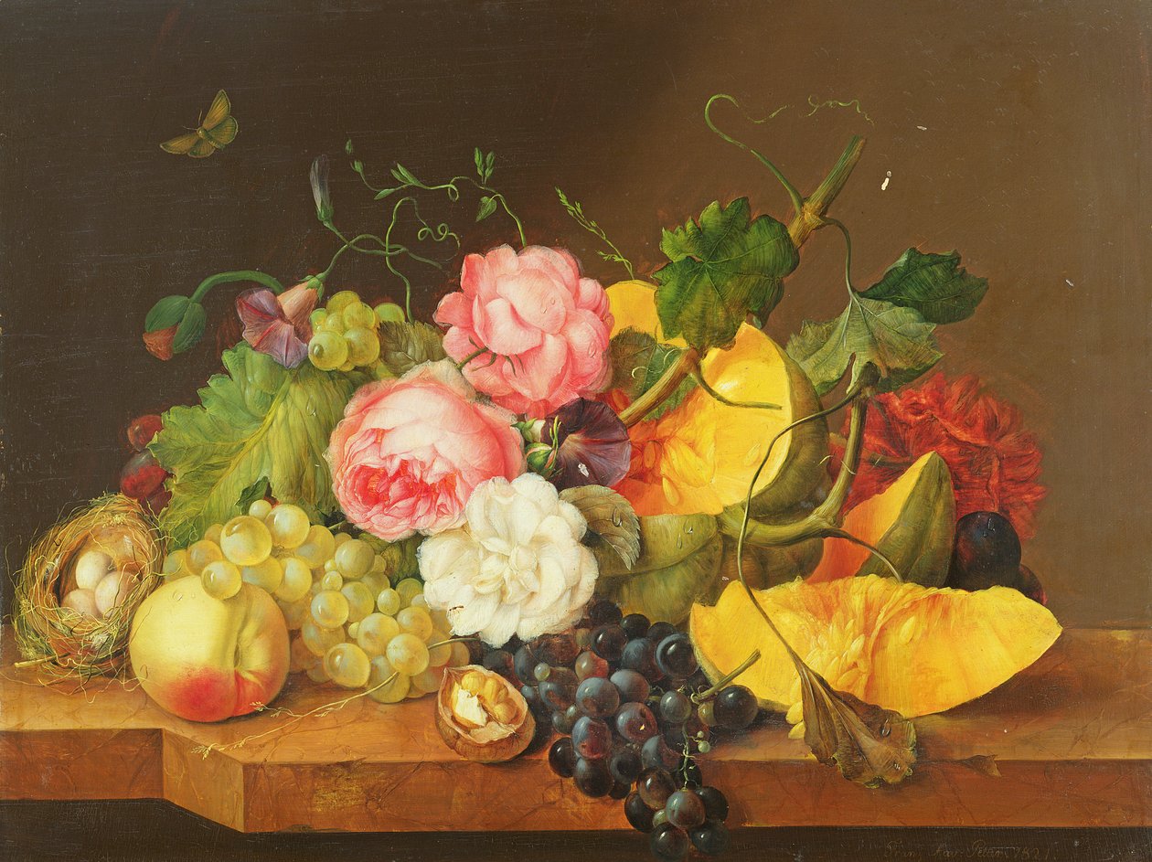 Csendélet virágokkal és gyümölccsel, 1821 alkotó: Franz Xavier Petter