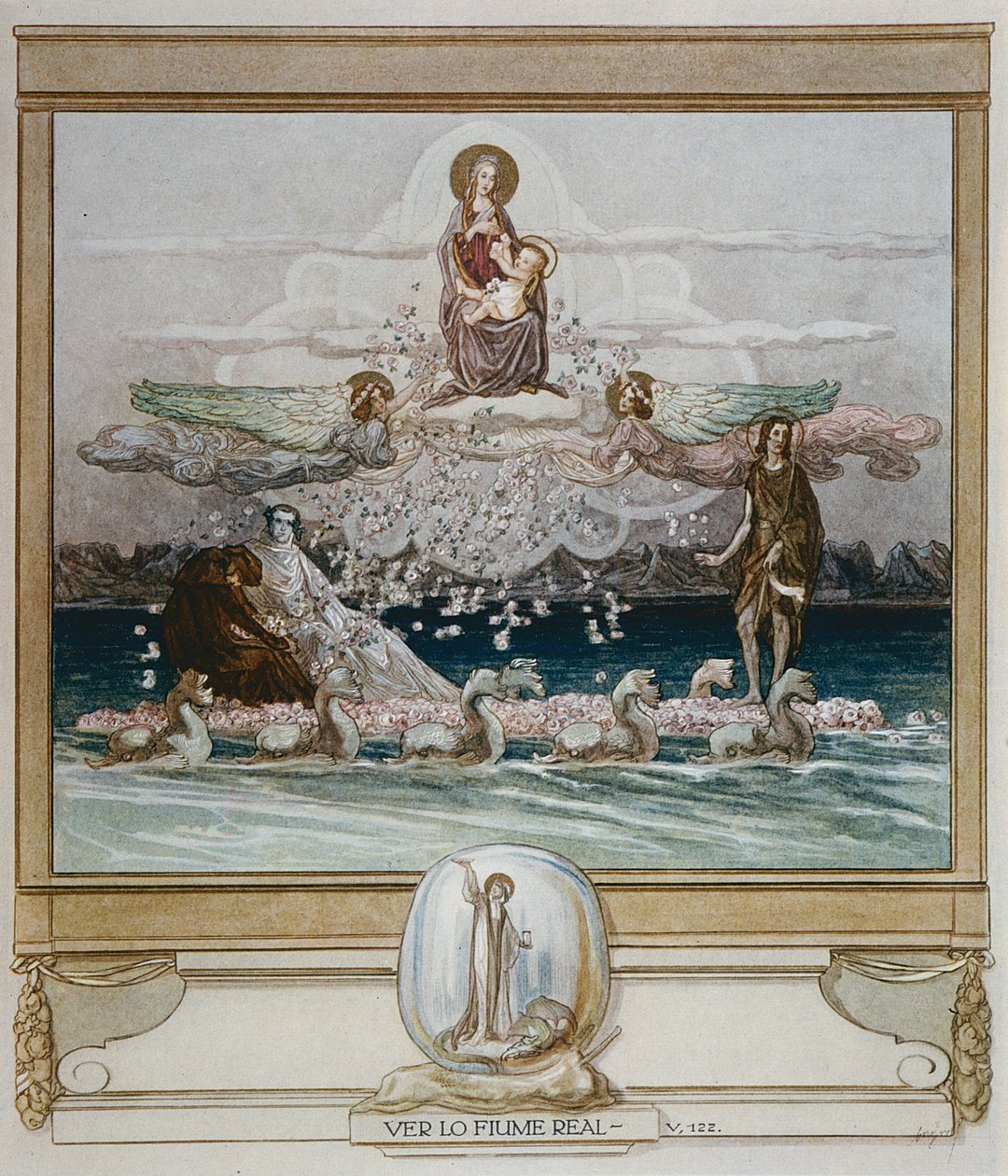 Illusztráció Dante „Isteni színjátékából”, Purgatórium, V. ének: 122, 1921 alkotó: Franz von Bayros