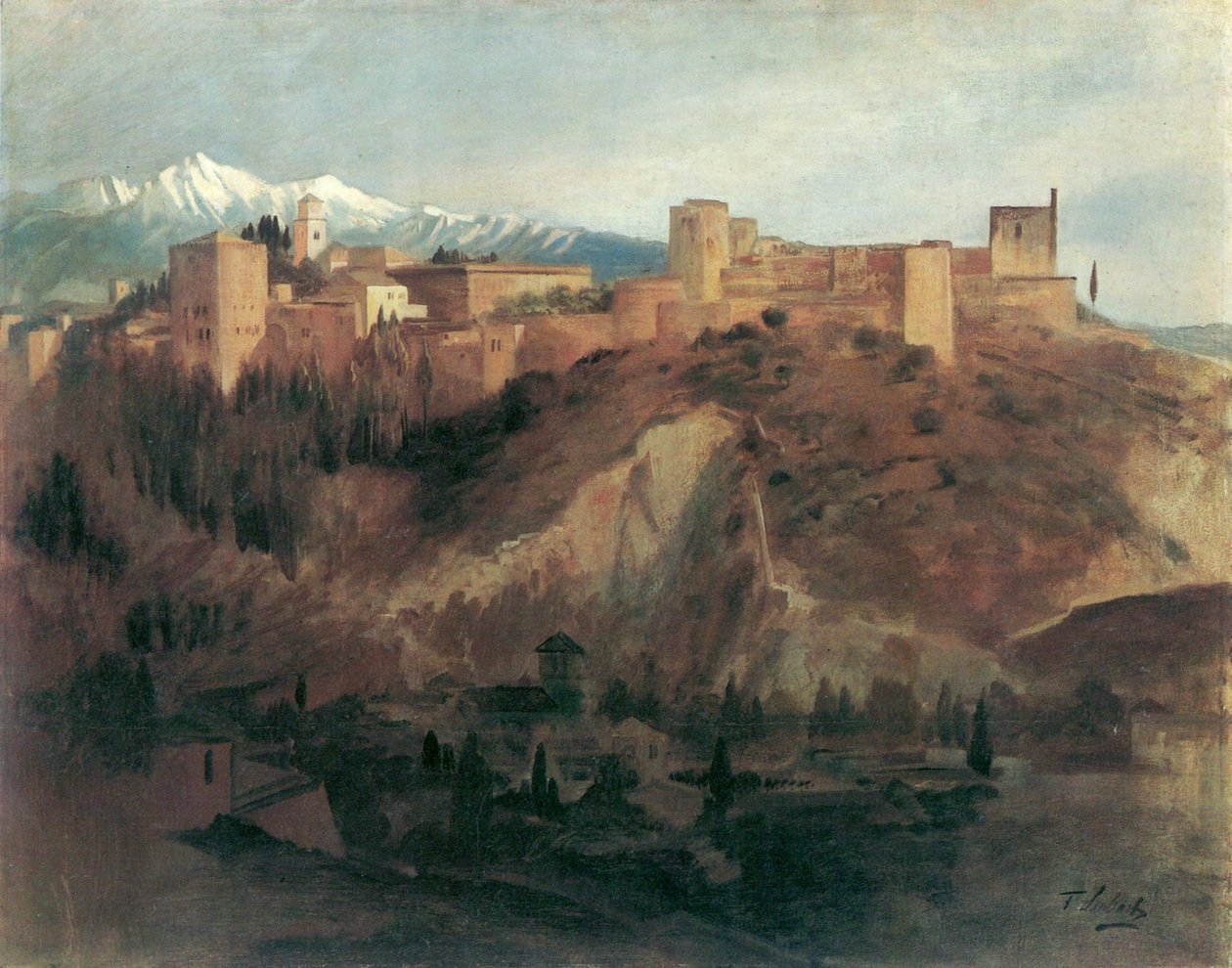 Az Alhambra Granadában alkotó: Franz Seraph von Lenbach