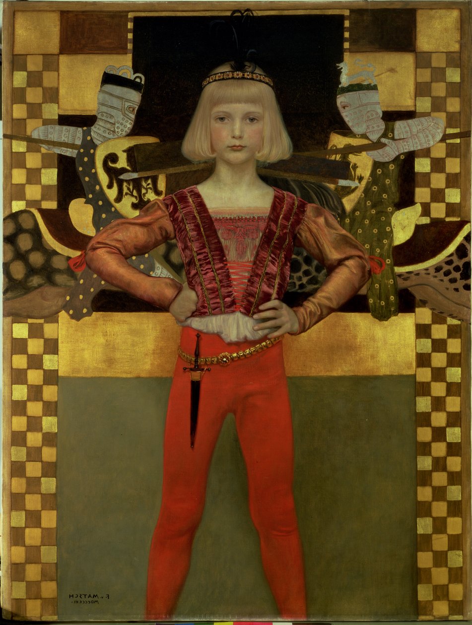 Középkori ruhás fiú, 1906 alkotó: Franz von Matsch