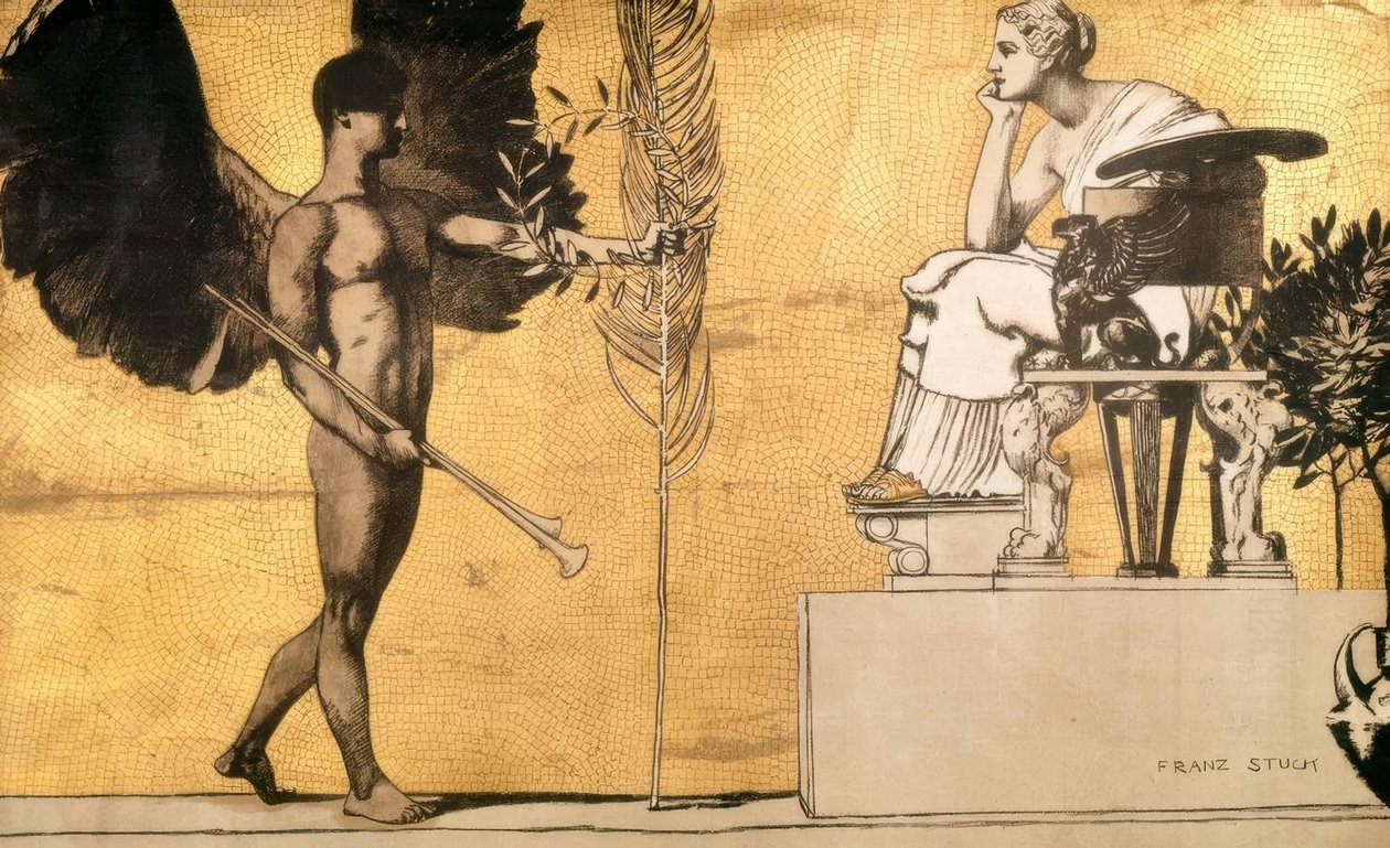 A festészet allegóriája a Genius of Glory-val alkotó: Franz von Stuck