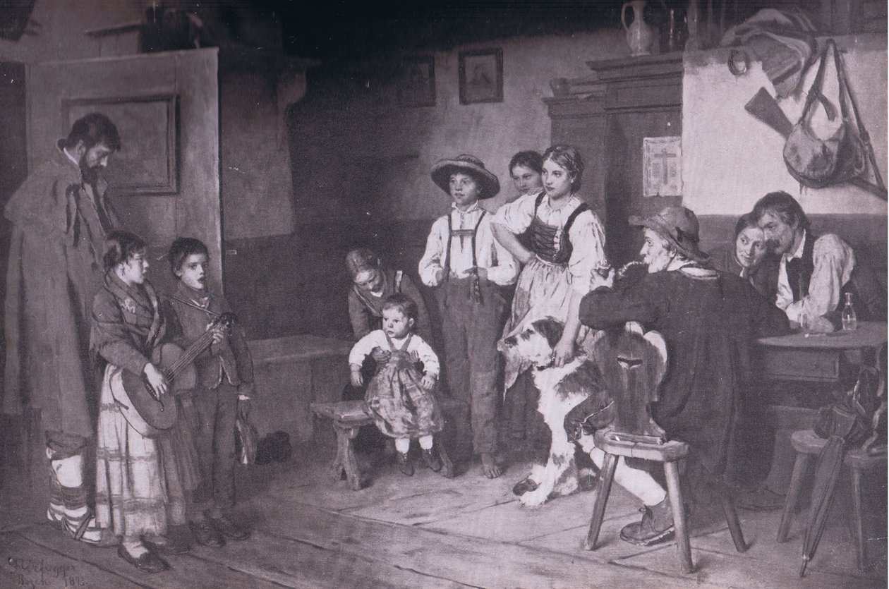 Vándorló olasz énekesek, Bibbys Annual, 1916-1917 alkotó: after Franz Defregger