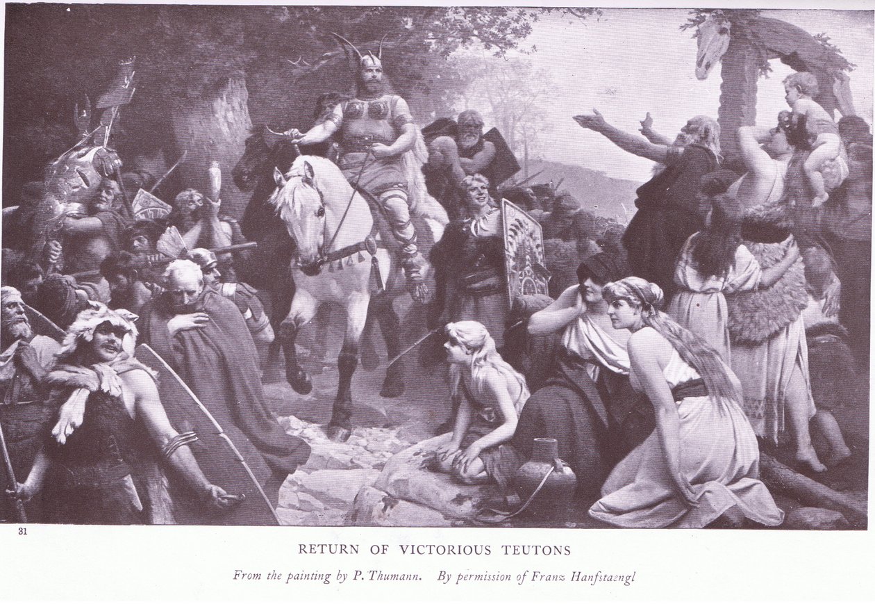 A győztes teutonok visszatérése alkotó: Franz (after) Hanfstaengl