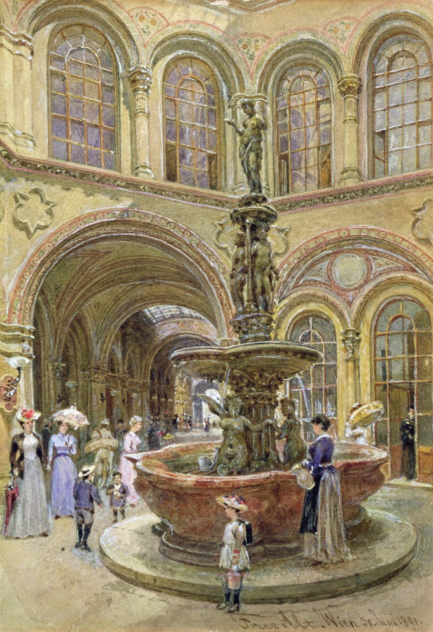 A Bank és Tőzsde épülete, Herrengasse, Bécs, 1891 alkotó: Franz Alt