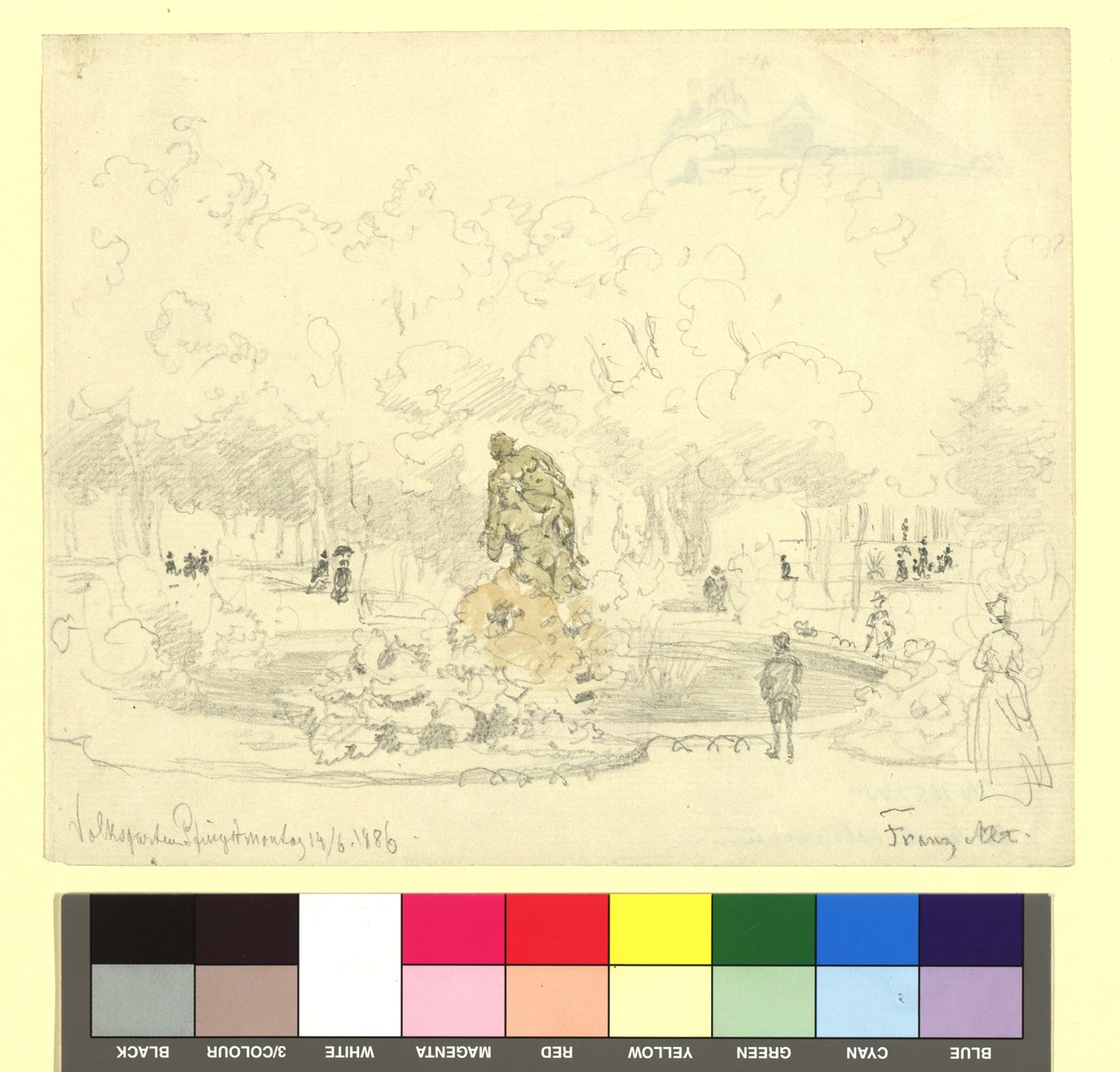 Volksgarten mit Tilgnerbrunnen (Faun und Nymphe) alkotó: Franz Alt